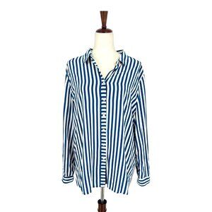 NWOT Jane and Delancey Striped Button Up Blouse | Extra Large
